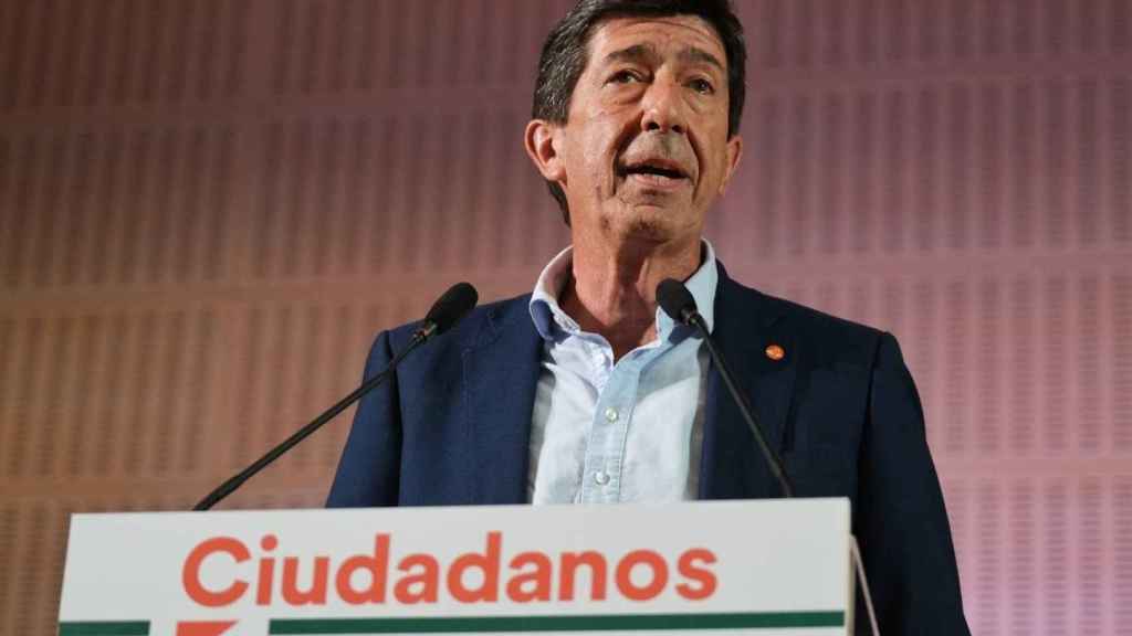 El candidato de Ciudadanos a la Presidencia de la Junta, Juan Marín, este domingo.