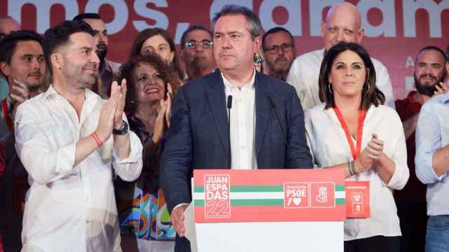 Juan Espadas, durante su comparecencia para valorar los resultados electorales.
