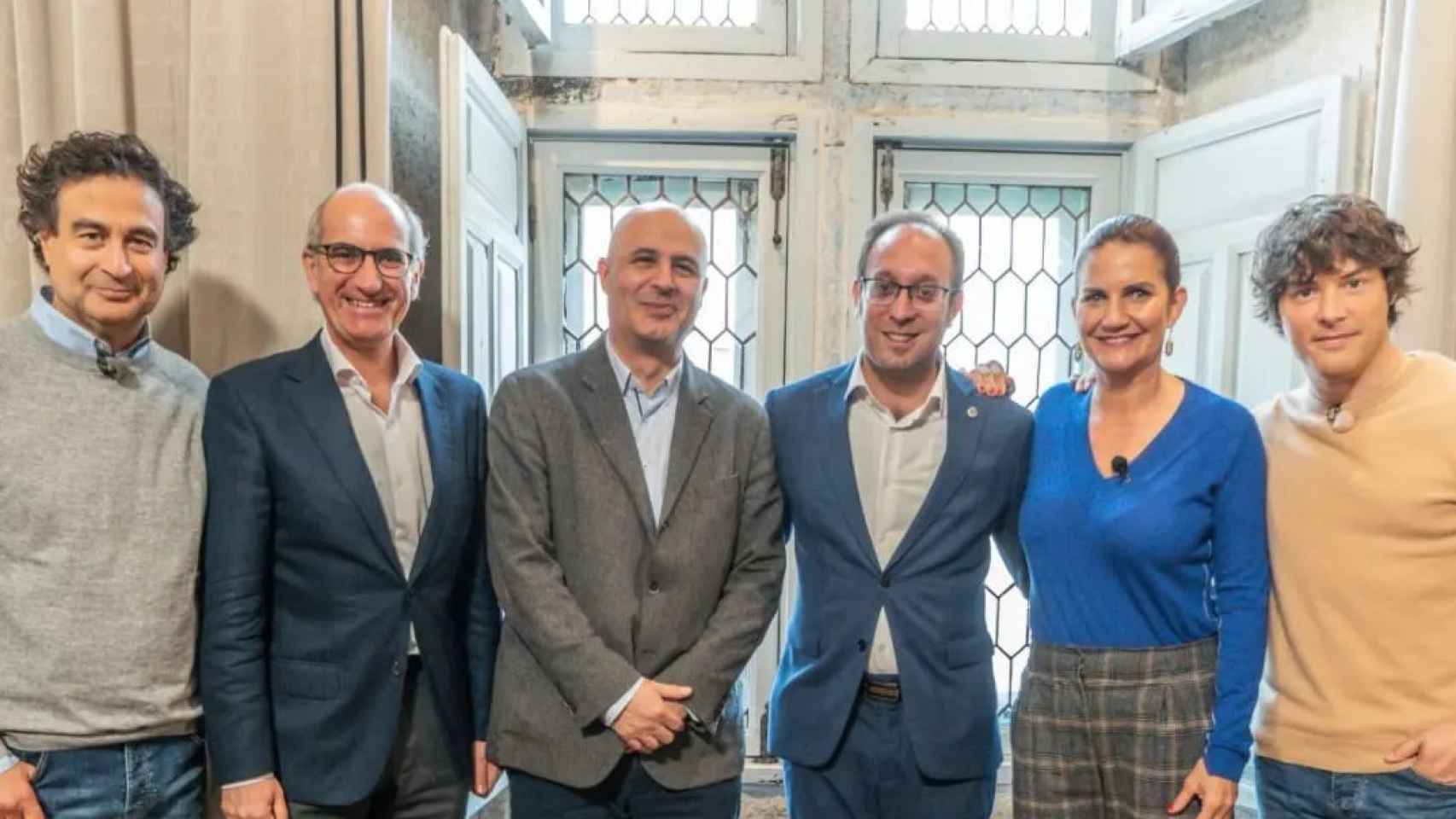 Los presentadores de MasterChef, junto al alcalde de Ciudad Rodrigo y el presidente de la Diputación
