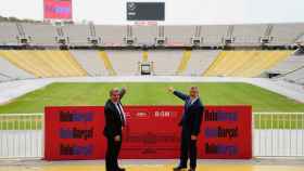 Laporta en la presentación del acuerdo con el Estadio Olímpico Lluis Companys