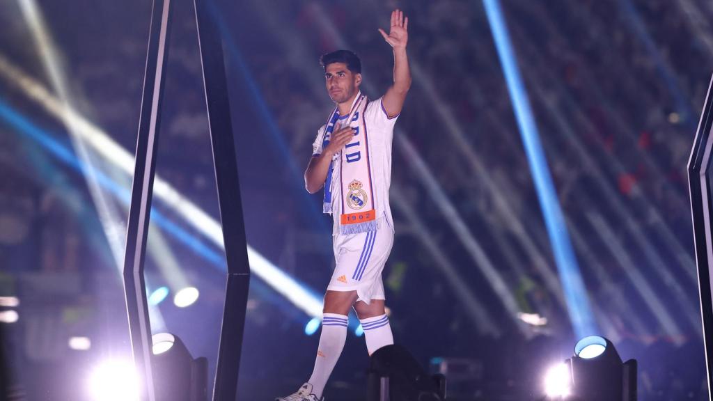 Marco Asensio, en la celebración de La Decimocuarta en el Santiago Bernabéu