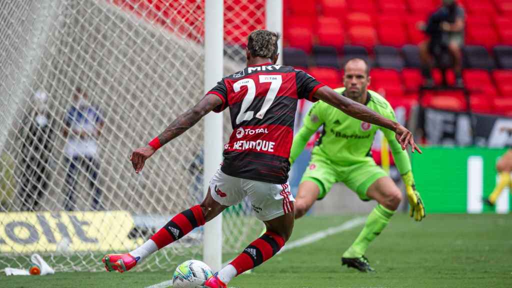 Bruno Henrique durante un partido con el Flamengo