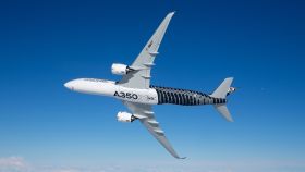 Imagen de un A350 de Airbus.