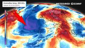 La masa de aire polar marítimo que afectará a España. Meteored.