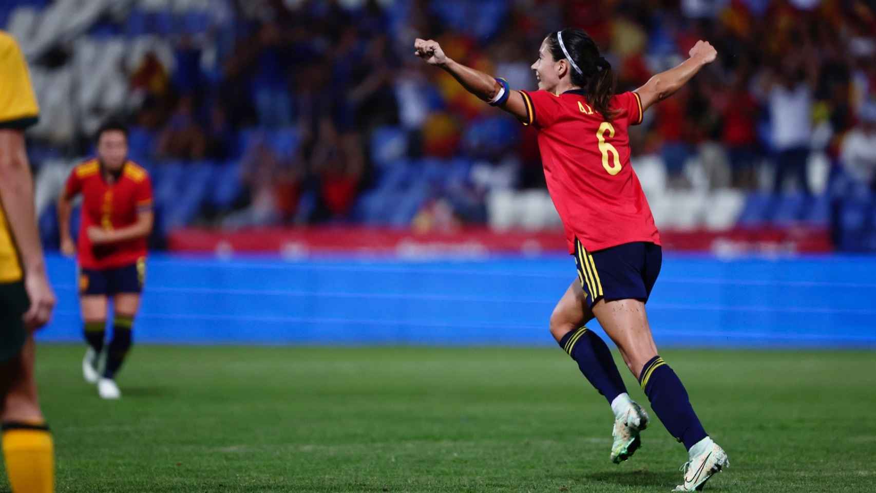 Aitana Bonmatí celebra su golazo a Australia con España