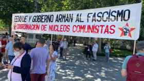 Una de las pancartas que se mostrarán durante la manifestación contra la OTAN de Madrid este domingo 26 de junio
