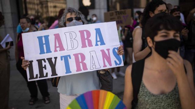 Manifestación a favor de la ley Trans en Madrid.