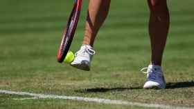 Los pies de una tenista.