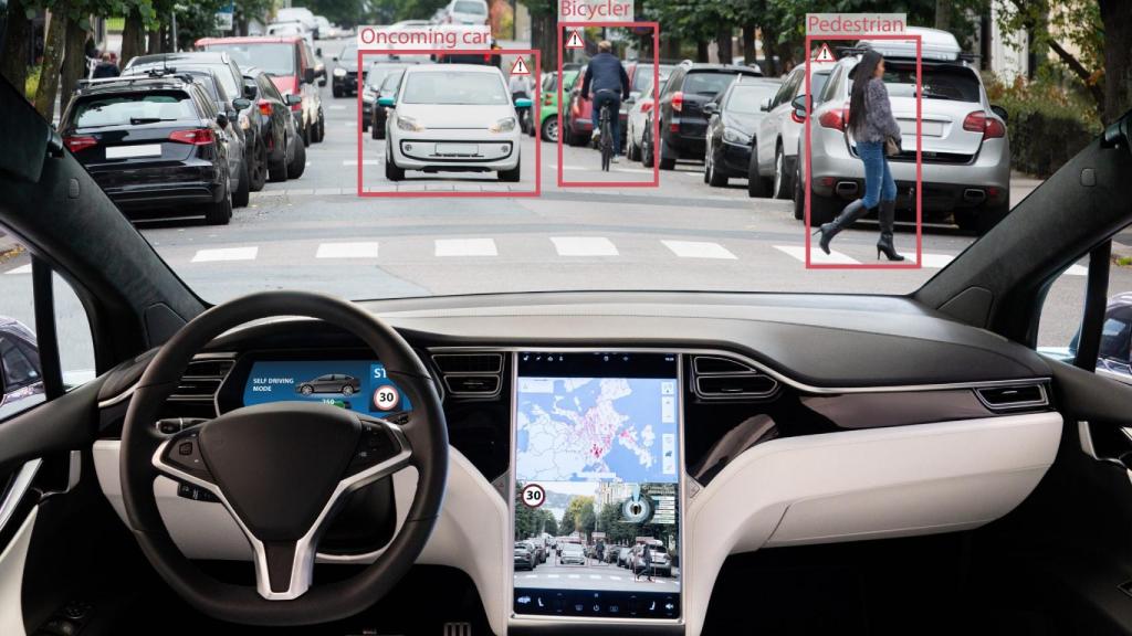 El software de los coches autónomos detecta peatones y otros coches