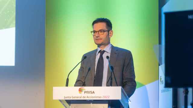 Joseph Oughourlian, presidente de Prisa, durante la junta de accionistas de 2022.