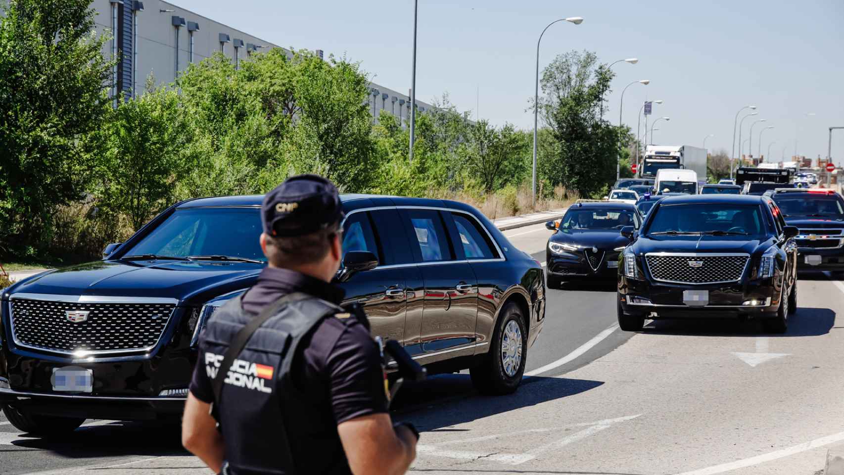 Así ha sido la caravana de coches de Biden y del rey Felipe con motivo de la cumbre de la OTAN