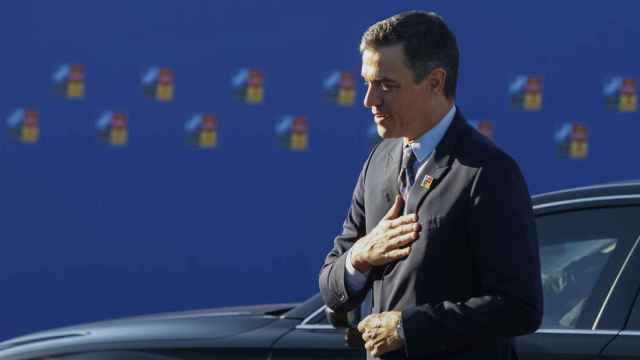 Pedro Sánchez a la llegada a la Cumbre de la OTAN.