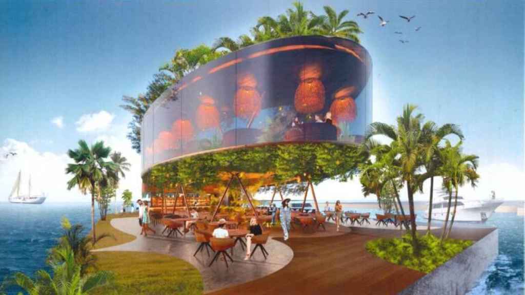 Recreación de cómo quedará el edificio en la nueva isla artificial del Puerto.