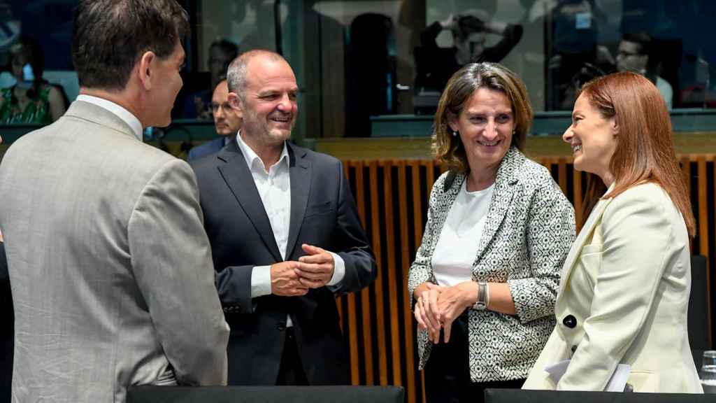 La vicepresidenta tercera, Teresa Ribera, durante una reunión de ministros de Medio Ambiente de la UE