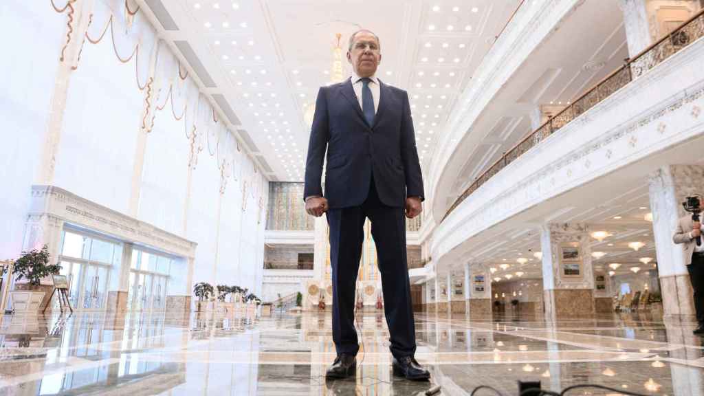 Lavrov durante su comparecencia ante los medios en Minsk.