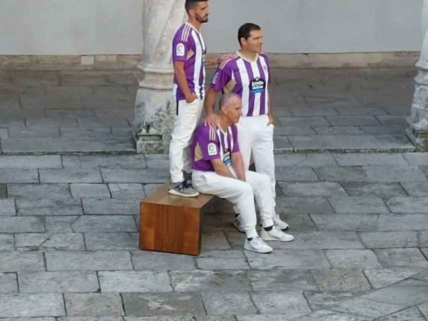 El Real Valladolid estaba grabando un spot para presentar las nuevas camisetas.