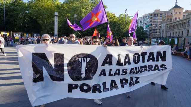 Un momento de la manifestación contra la OTAN en Valladolid
