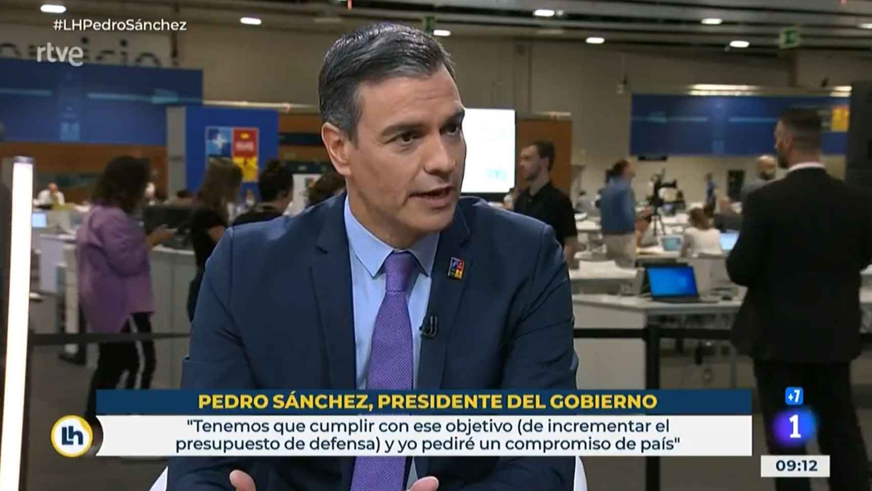 Sánchez durante a entrevista a RTVE.