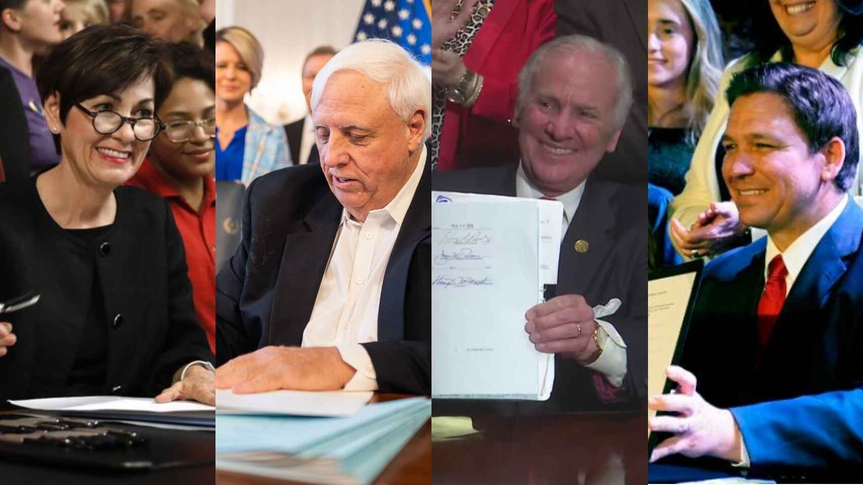 Los gobernadores de los estados conservadores firmando las leyes antiaborto en EEUU