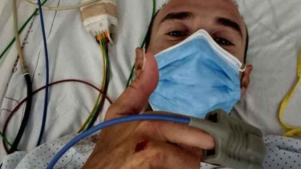 Alejandro Valverde, en una foto desde el hospital.