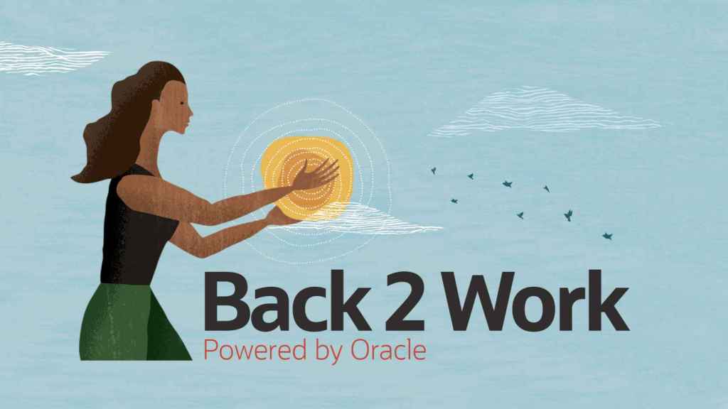Cartel de Oracle 'Back 2 work'.