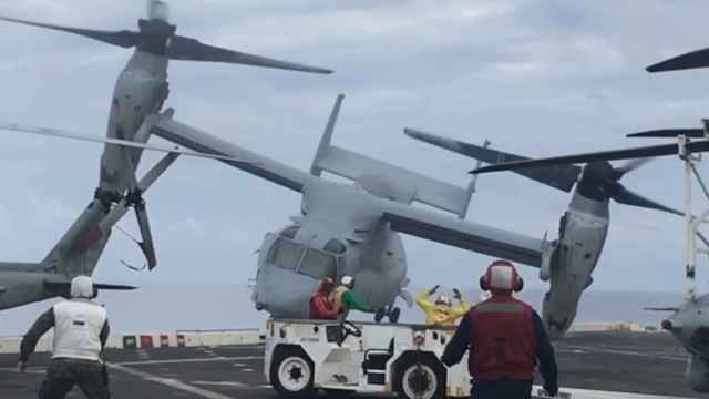 Aeronave Osprey a punto de tener el accidente