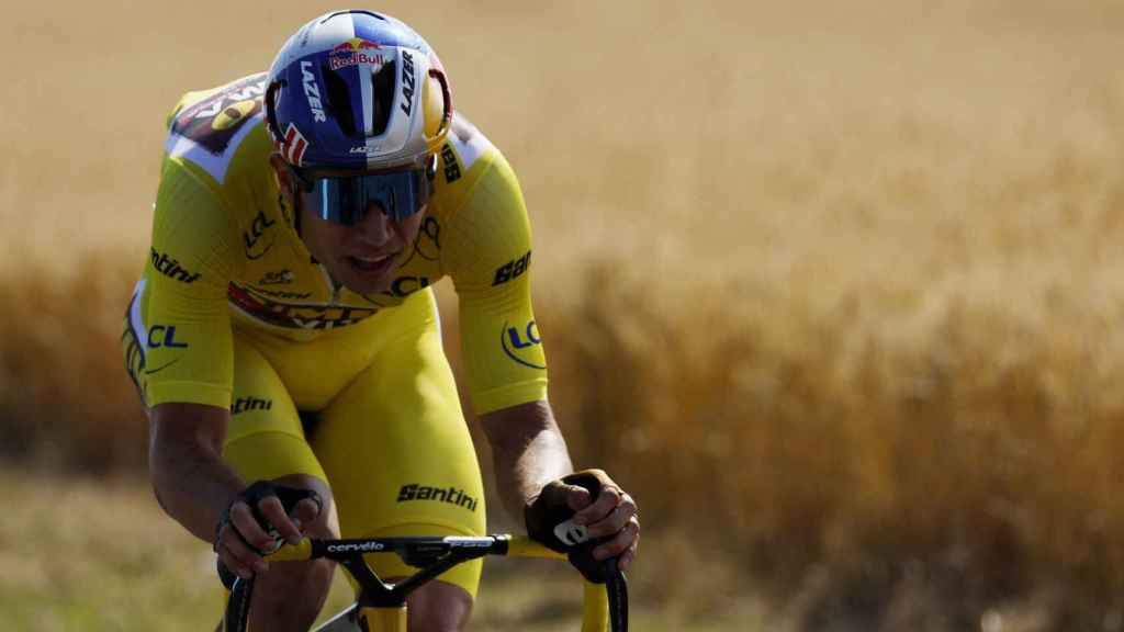 Wout Van Aert atacando en solitario en el Tour de Francia