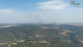 Imagen del incendio declarado en Budia. Foto: Infocam