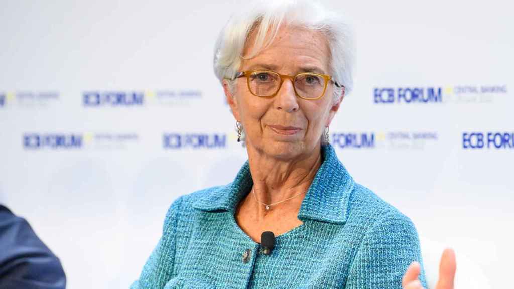Christine Lagarde, presidenta del BCE, durante su intervención en el Foro de Bancos Centrales celebrado la pasada semana.