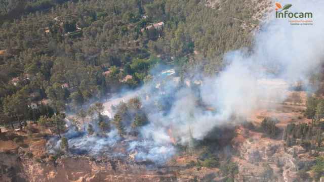 Incendio forestal en la localidad guadalajareña de Auñón. Imagen: Plan Infocam