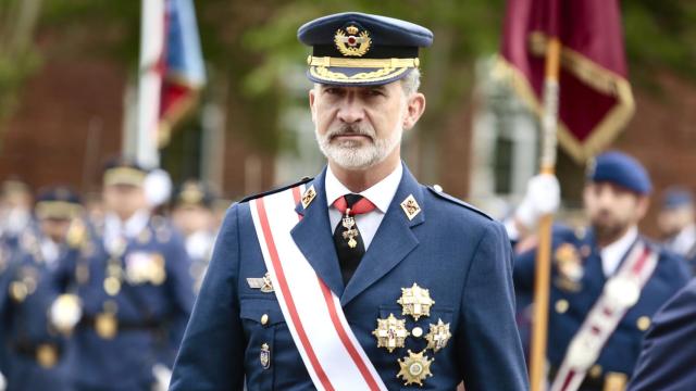 Felipe VI en su visita a León para entregar los Reales Despachos en la Academia Básica del Aire.