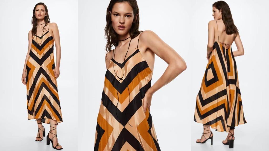 Así es vestido estampado geométrico de Mango que está arrasando en ventas