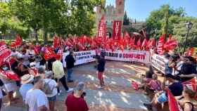Manifestación de CCOO en Toledo este miércoles.