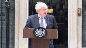 Boris Johnson, durante su comparecencia.