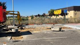 Obras del nuevo parking de autocaravanas de Benavente