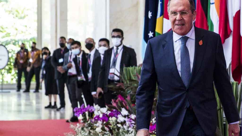 El ministro de Exteriores ruso, Serguéi Lavrov, en el G20 de Indonesia.