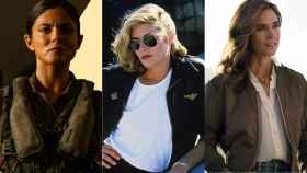 Monica Barbaro, Kelly McGillis y Jennifer Connelly en las películas de 'Top Gun'.
