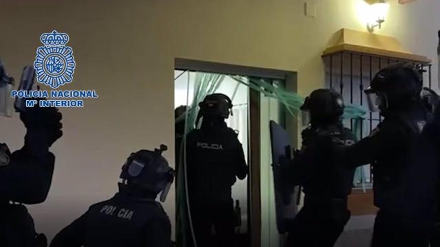 Imagen de la operación policial contra el narcotráfico en Málaga.