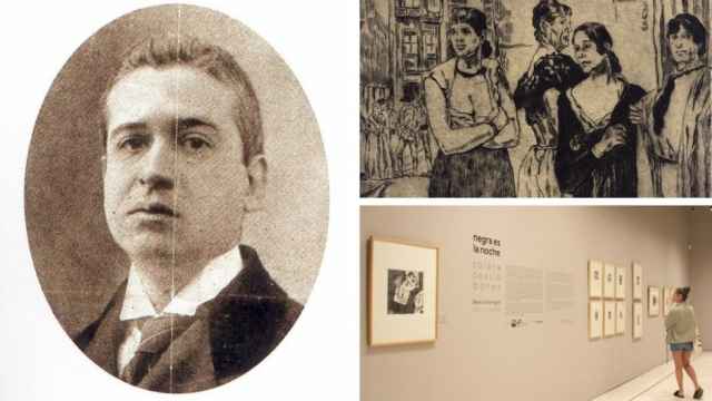 Collage con un retrato de José Gutiérrez-Solana, una obra suya y sus obras en el Thyssen.