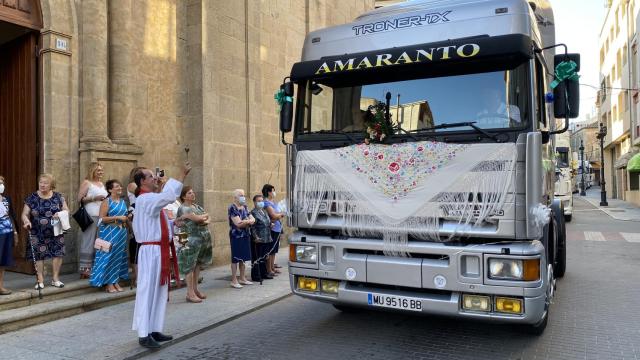 Los transportistas de la fiesta de San Cristóbal en Guijuelo