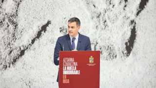 El presidente del Gobierno, Pedro Sánchez, este domingo en el homenaje a Miguel Ángel Blanco.