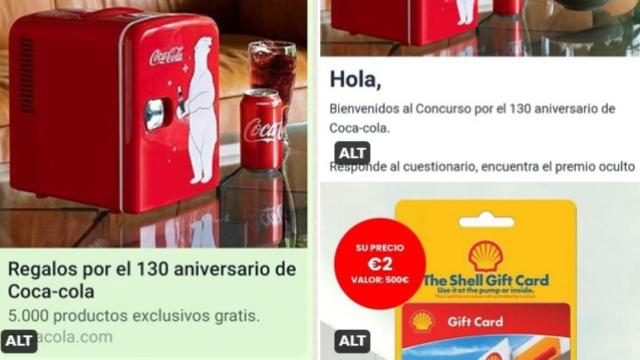 Coca-Cola no regala cheques de 500 euros.