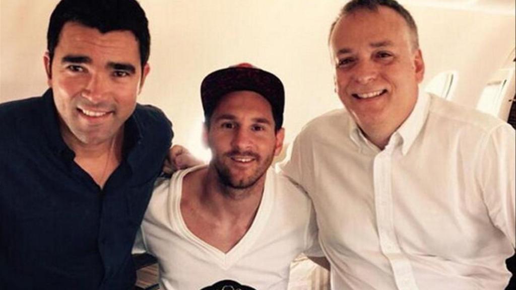 Deco y Echevarría en un viaje a Gabón junto a Leo Messi