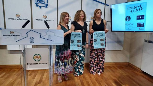 Inmaculada Toledano, Cristina Gil y María Salgado presentan el VI Festival de Folk de Boecillo