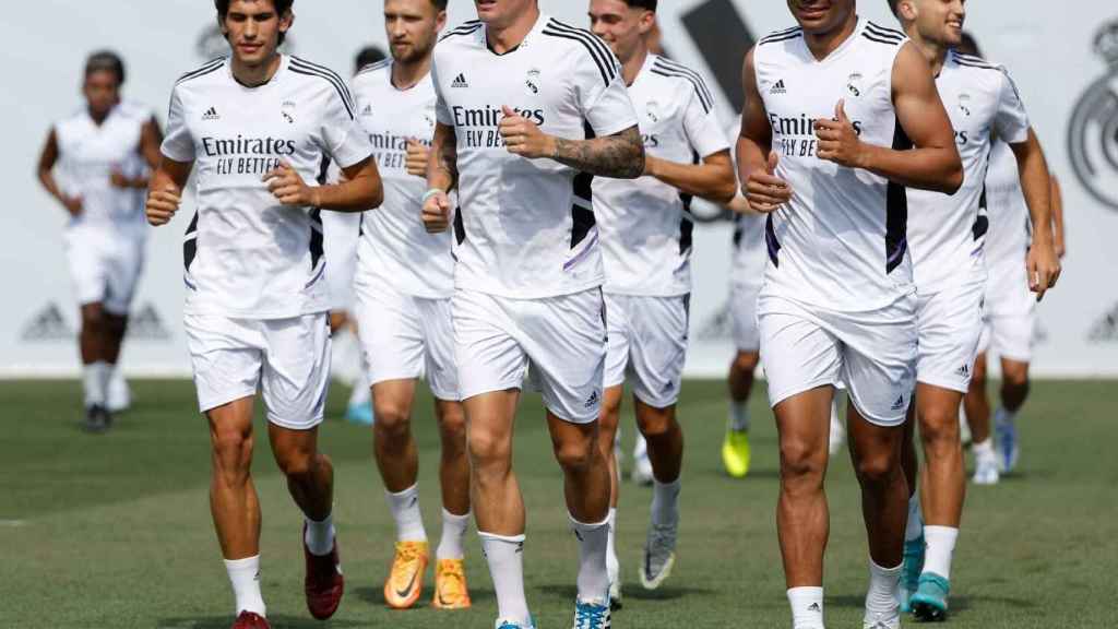 Kroos y Casemiro, en un entrenamiento del Real Madrid