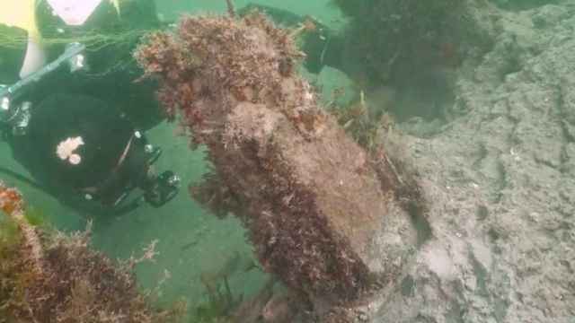Imagen de una inmersión en el pecio romano descubierto en el golfo de Trieste.