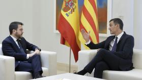 Pere Aragonès y Pedro Sánchez, reunidos este viernes en Moncloa.