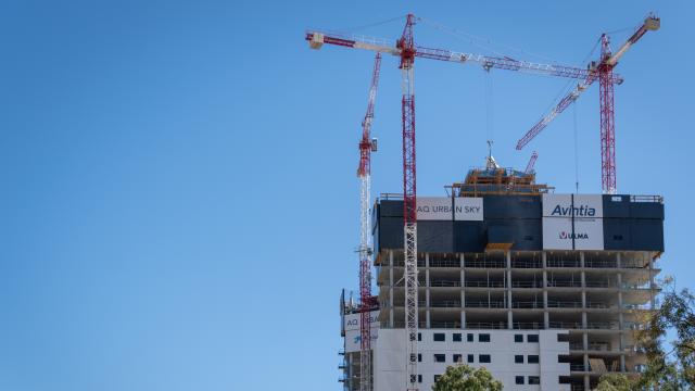 Imagen de las obras de construcción de las torres de 30 plantas en Martiricos, en Málaga.