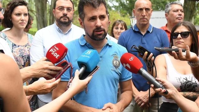 El secretario general del PSOE de Castilla y León, Luis Tudanca, en León