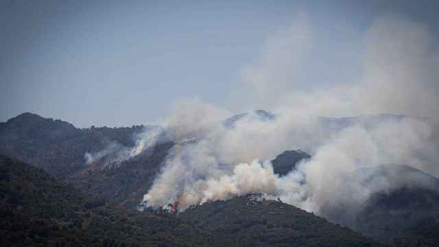Una imagen del incendio en Mijas (Málaga) tras su paso.